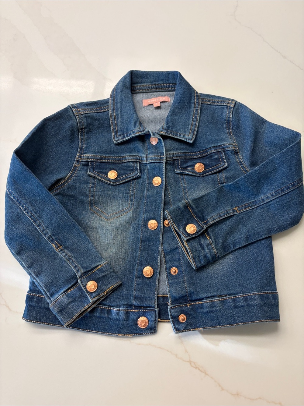 BCBG Dark Blue Kids Denim Jacket with Copper Buttons